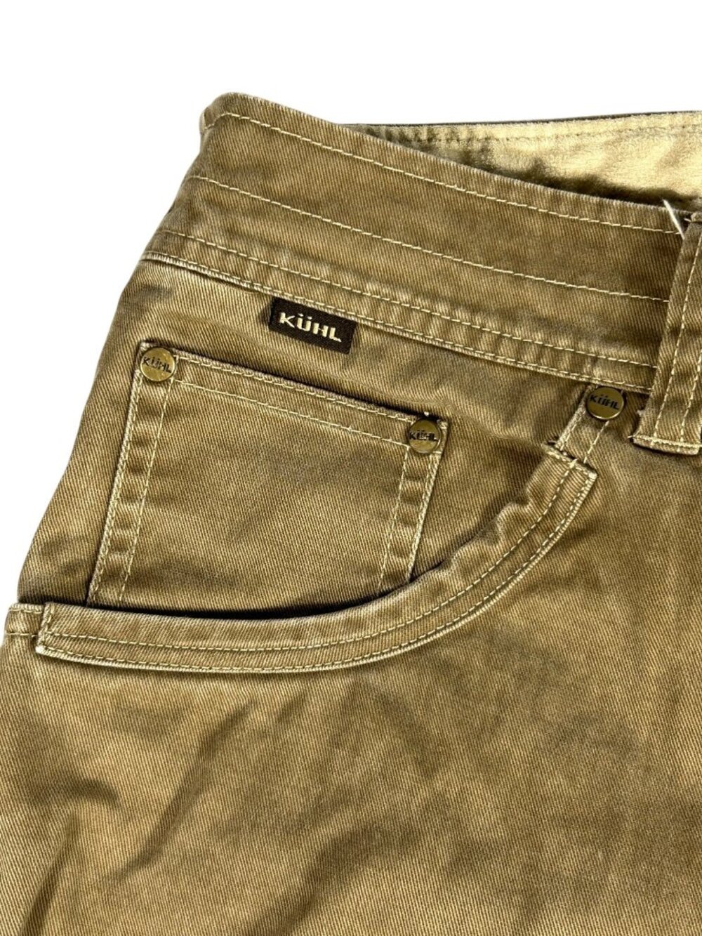 Kuhl Easy Rydr Brown Canvas Denim Pants Men's 40x30 Articulated Knees W/ FLAWS - Picture 5 of 16